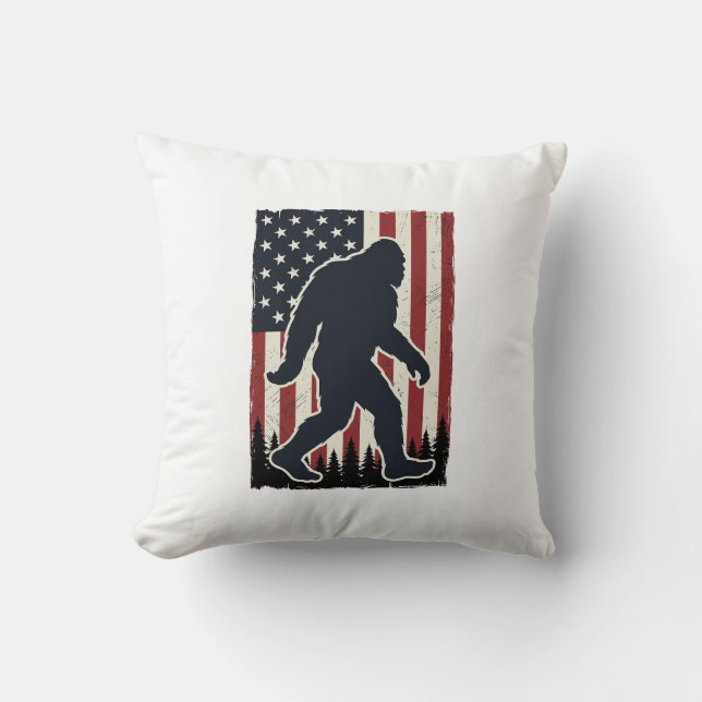 Patriotisk vildmarksfigur Vintage Flagga Vektor  Kudde (Framsida)