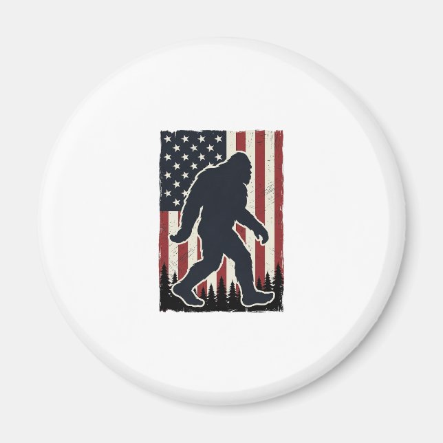 Patriotisk vildmarksfigur Vintage Flagga Vektor  Magnet (Framsidan)