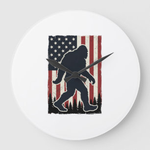 Patriotisk vildmarksfigur Vintage Flagga Vektor  Stor Klocka