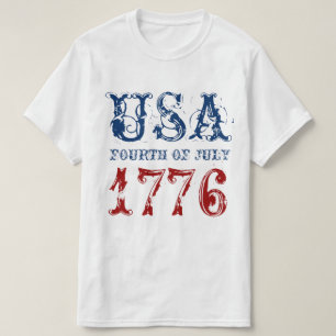 Patriotisk vintage 4 juli 1776 t-shirt