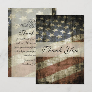 Patriotisk Vintage American Flagga Bröllop Flat Tack Kort