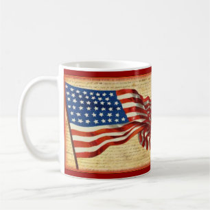 Patriotisk Vintage Amerikansk Flagg Kaffe/Te Mugg