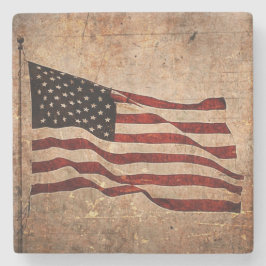 Patriotisk Vintage Amerikanska Flagga Independence Stenunderlägg