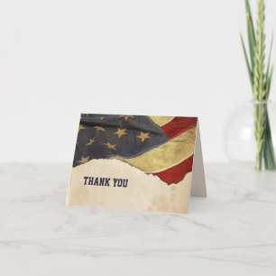 Patriotisk Vintage Flagga Tack Kort