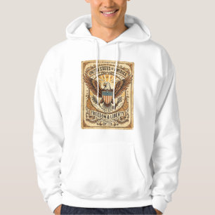 Patriotisk Vintage Flodhästörn Distressed Hoodie