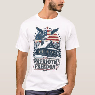 Patriotisk vinterstuga vektor grafisk t-shirt