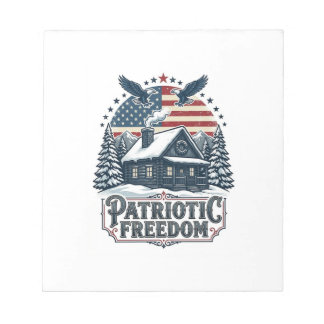 Patriotisk vinterstuga vektor grafisk t-shirt anteckningsblock