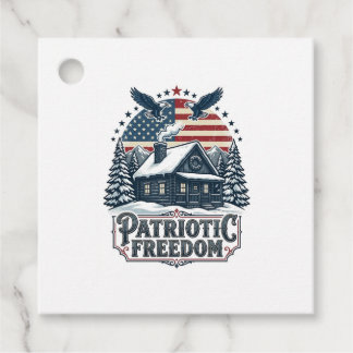 Patriotisk vinterstuga vektor grafisk t-shirt gåvor etiketter