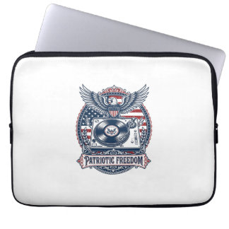 Patriotisk Vinylsamlare Vektorgrafisk T-Shirt Laptop Fodral