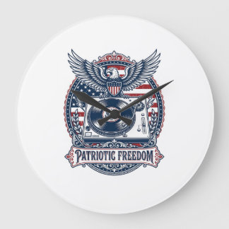 Patriotisk Vinylsamlares Vektorgrafisk T-Shirt Stor Klocka