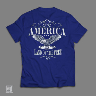 Patriotisk Vit Huvad Örn Amerika 1776 De Frias Lan T Shirt