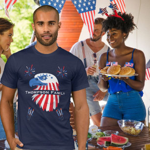 Patriotisk Vit Huvad Örn Amerika 250-årsjubileum 4 T Shirt