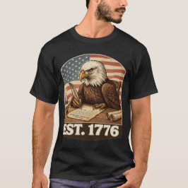Patriotisk Vit Huvad Örn Grundlagsfader 1776 T Shirt