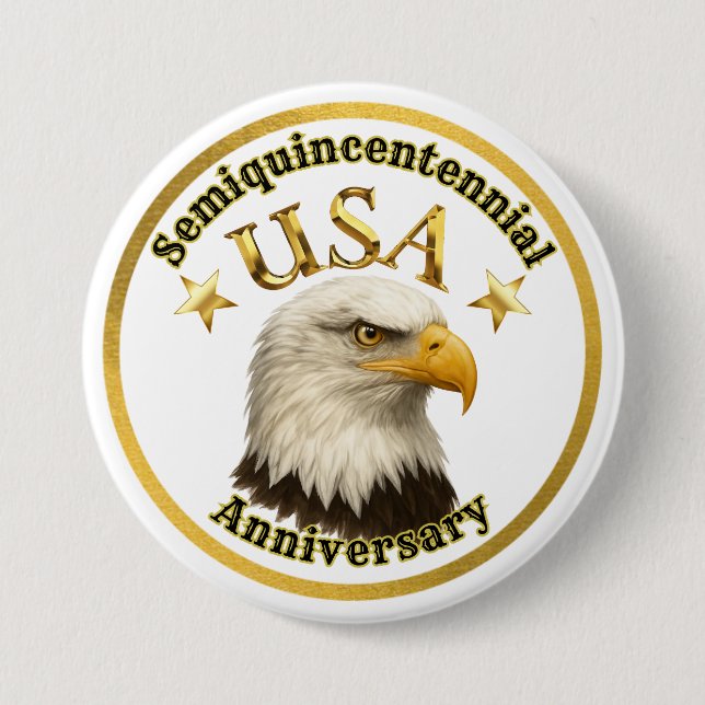 Patriotisk vit och guld USA Vitörn Knapp (Framsida)