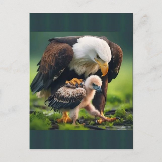 Patriotisk Vit Örn Fars Dag Vilda Djur-Gåva Helg Vykort (Framsida)