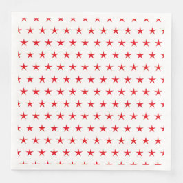 PATRIOTISK VITA MED RÖDA STARS PAPPERSSERVETT