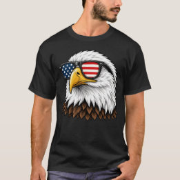 Patriotisk vitörad havsörn med amerikanska flaggan t shirt