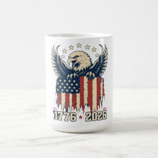 Patriotisk Vitörn med Nött Amerikanskt Flagg Kaffemugg