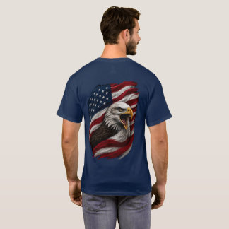 Patriotisk Vitörnad Amerikansk Flagga T Shirt