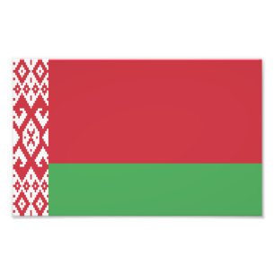 Patriotisk vitrysk flagga fototryck