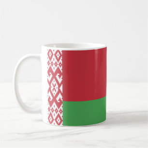 Patriotisk vitrysk flagga kaffemugg