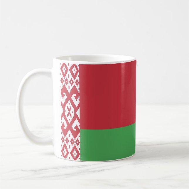 Patriotisk vitrysk flagga kaffemugg (Vänster)