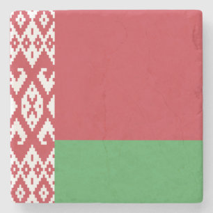 Patriotisk vitrysk Flagga Stone Underlägg