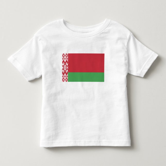Patriotisk vitrysk flagga t shirt (Framsida)