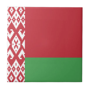 Patriotisk vitrysk flaggplatta kakelplatta