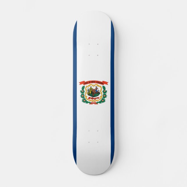 Patriotisk West Virginia statsflagga Mini Skateboard Bräda 18,5 Cm (Framsida)