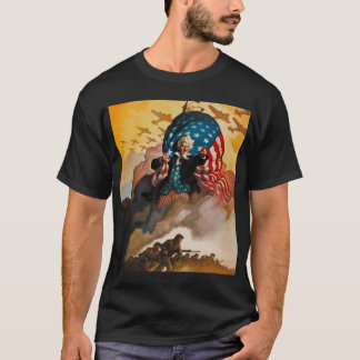 patriotisk WWII-affischt-skjorta T-shirt