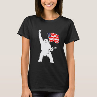 Patriotisk Yeti Siluett Med Gitarr T Shirt