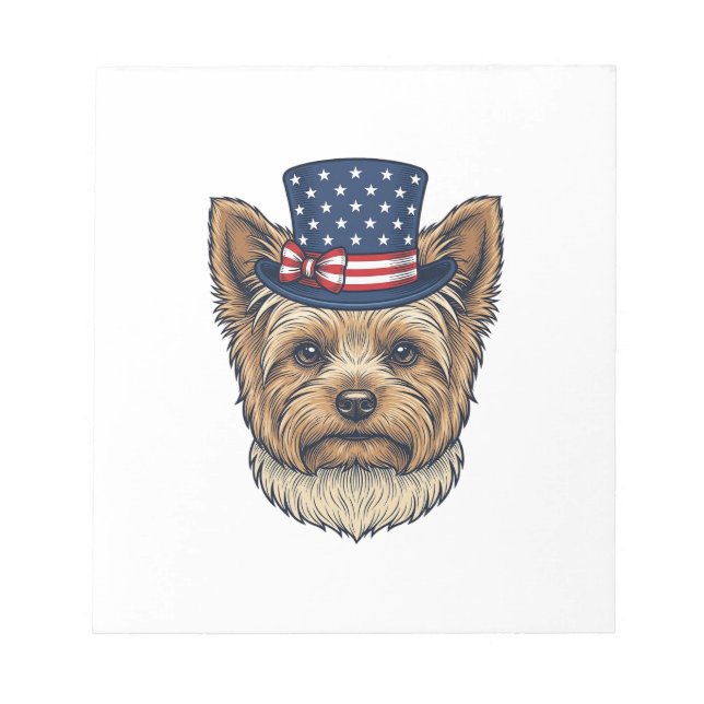 Patriotisk Yorkshire Terrier Vintage Anteckningsblock (Framsida)