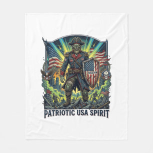 Patriotisk Zombie Patriot General Zombie Apokalyps Fleecefilt