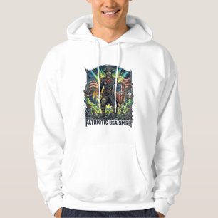 Patriotisk Zombie Patriot General Zombie Apokalyps Hoodie