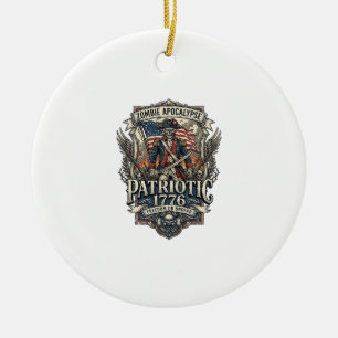 Patriotisk Zombie Patriot General Zombie Apokalyps Julgransprydnad Keramik