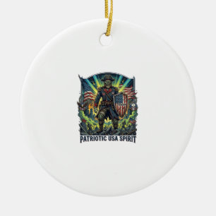 Patriotisk Zombie Patriot General Zombie Apokalyps Julgransprydnad Keramik