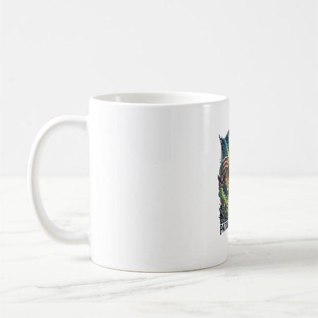 Patriotisk Zombie Patriot General Zombie Apokalyps Kaffemugg (Vänster)