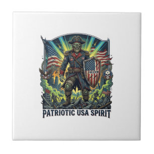 Patriotisk Zombie Patriot General Zombie Apokalyps Kakelplatta