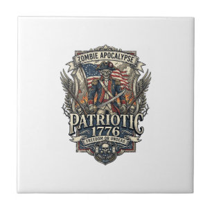Patriotisk Zombie Patriot General Zombie Apokalyps Kakelplatta