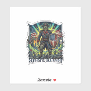 Patriotisk Zombie Patriot General Zombie Apokalyps Klistermärken