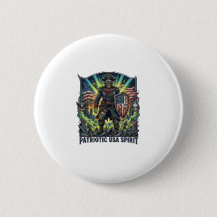 Patriotisk Zombie Patriot General Zombie Apokalyps Knapp