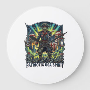 Patriotisk Zombie Patriot General Zombie Apokalyps Stor Klocka
