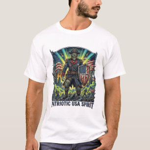 Patriotisk Zombie Patriot General Zombie Apokalyps T Shirt