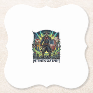 Patriotisk Zombie Patriot General Zombie Apokalyps Underlägg Papper