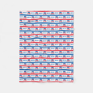 Patriotiska 2016 republikanska elefantrandar fleecefilt
