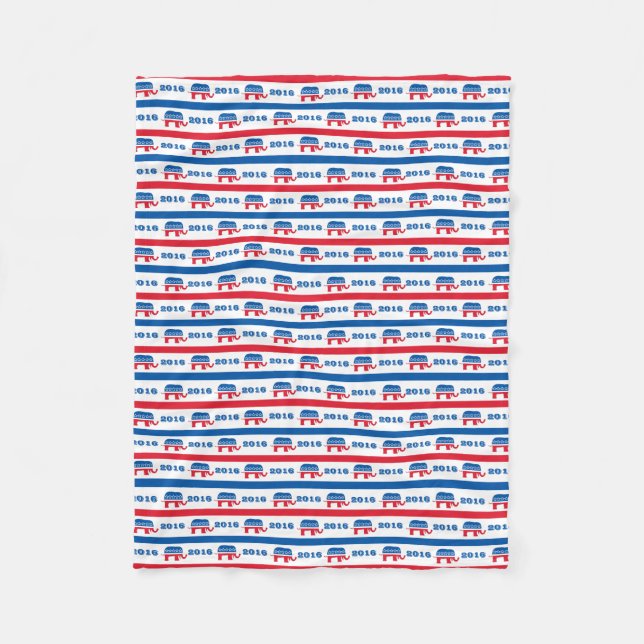 Patriotiska 2016 republikanska elefantrandar fleecefilt (Framsidan)