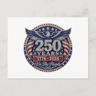 Patriotiska 250 år juli fjärde vykort