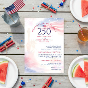 Patriotiska 250-årsjubileet av amerikansk självstä inbjudningar