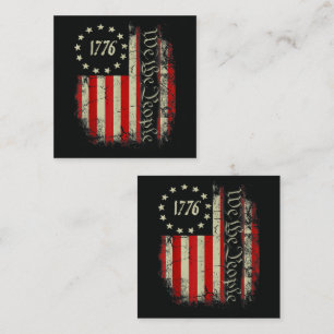 Patriotiska 4 juli Amerika Fyrkantigt Visitkort